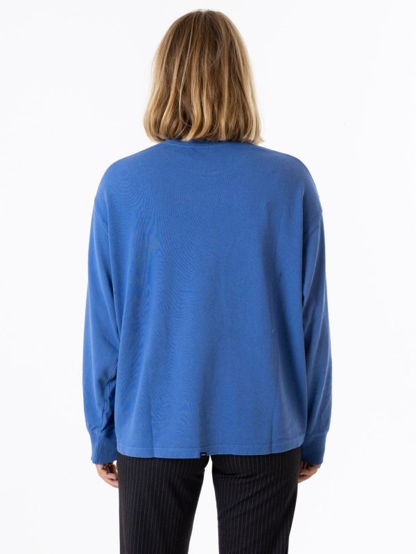 Spectral Long Sleeve Oversized Tee - Vintage Royal Blue - Image 2